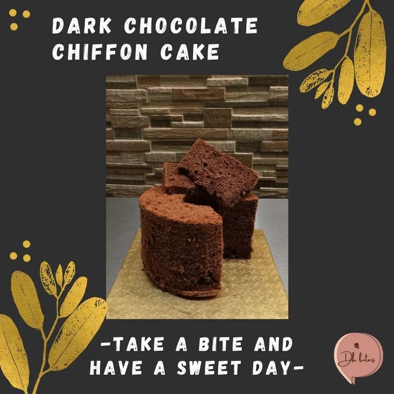 

Dark Chocolate Chiffon Cake | Chiffon Coklat Dkbites