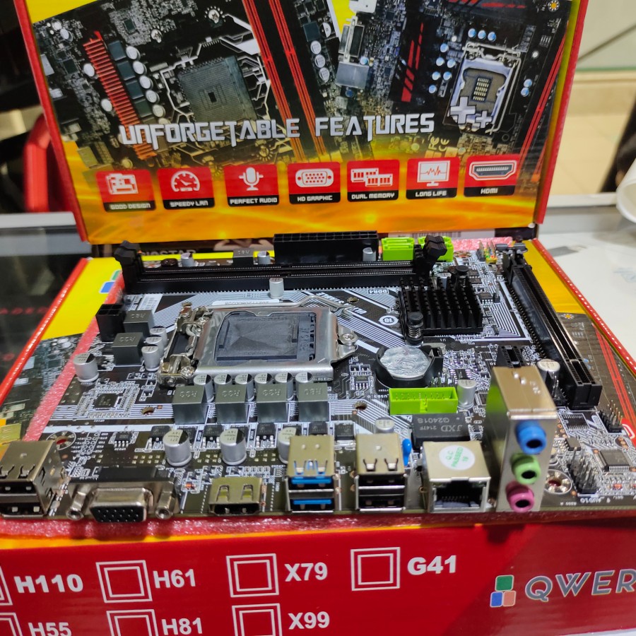 Mainboard QWERTY H110M - LGA1151 DDR4 iTX Intel Gen 6 dan 7 with HDMI