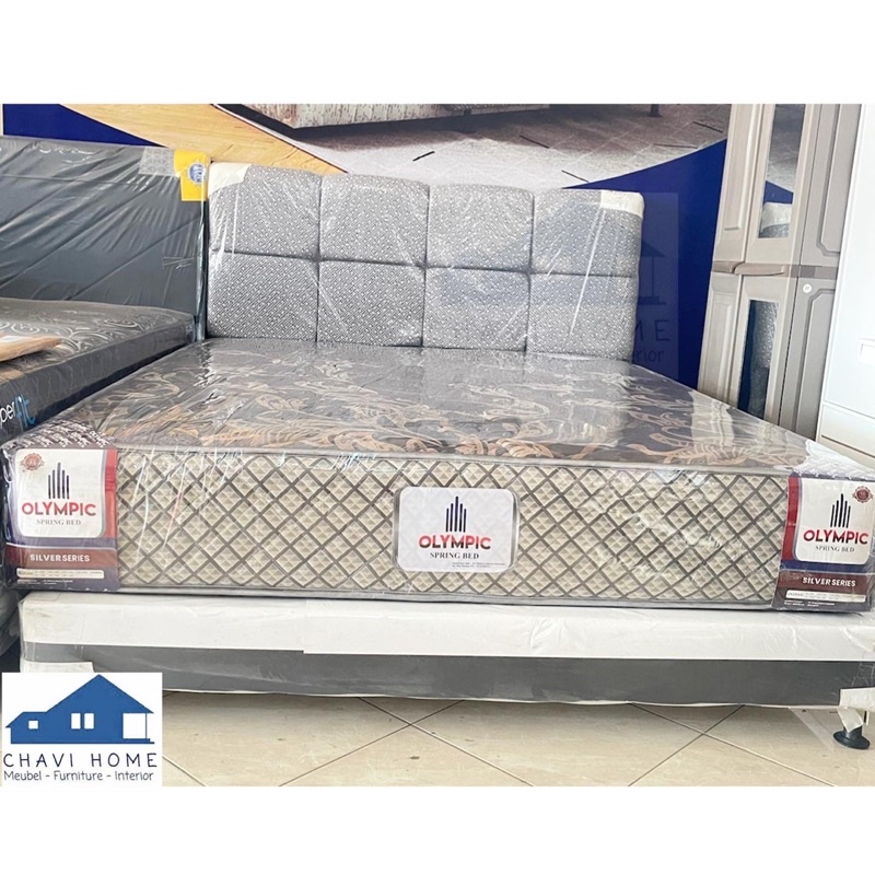 set springbed olympic archer spring bed lengkap divan kasur sandaran 160x200 original bergaransi pab