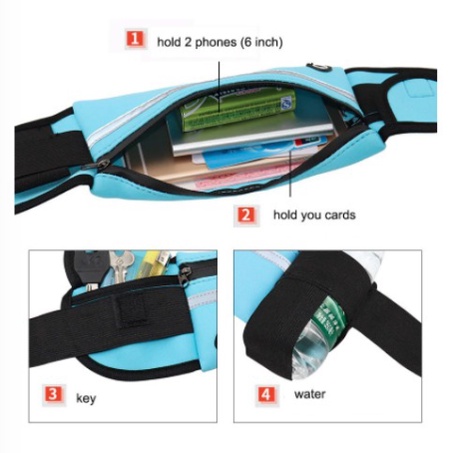 tas pinggang jogging unisex belt sport running pouch hp waterproof