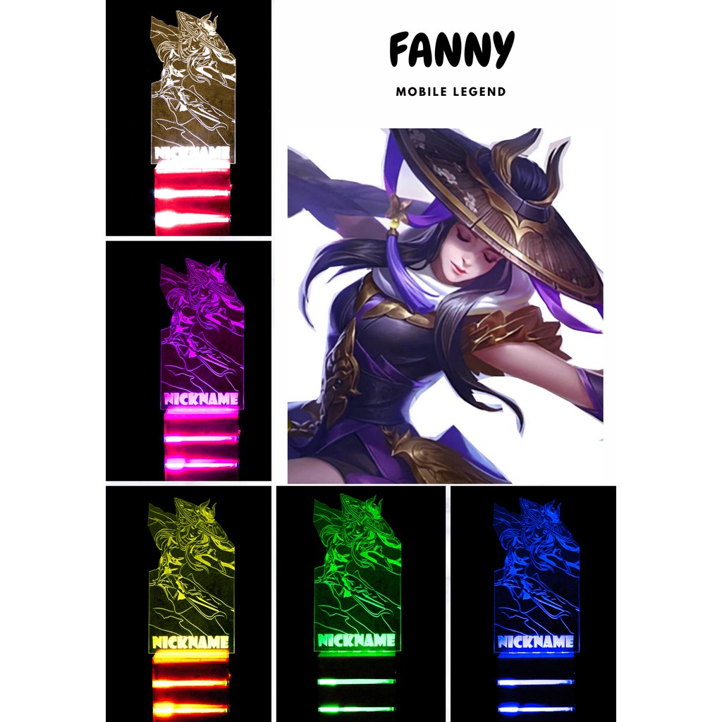 Lampu Tidur Lampu Belajar Lampu Meja Lampu Akrilik Figure Fanny Mobile Legends