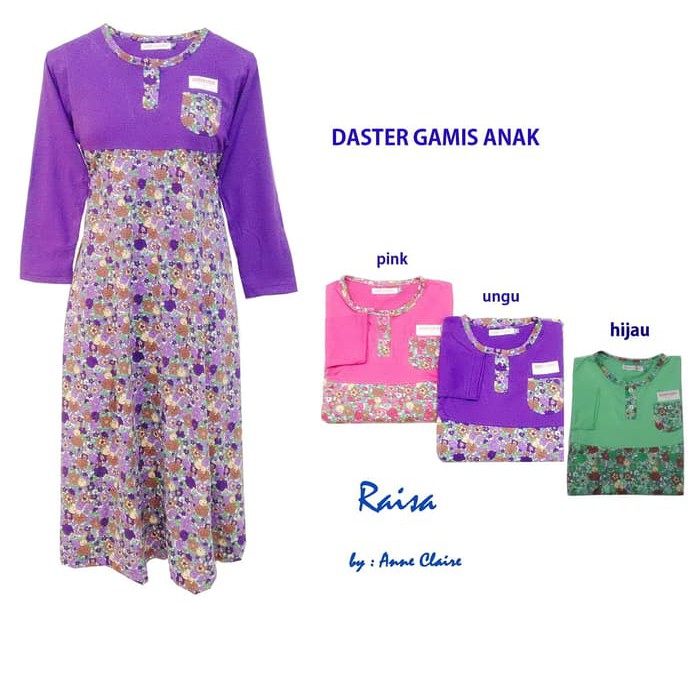 RAISA Gamis Anak Cewek/Baju Muslim / Dress Murah Anne Claire