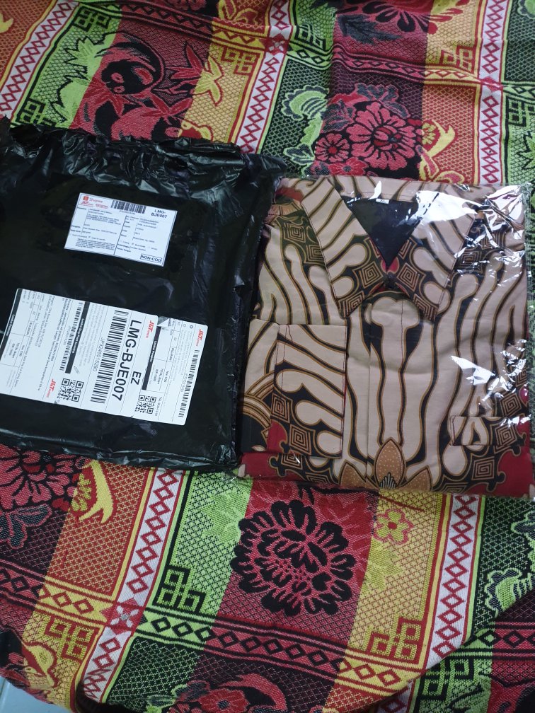 Tadakara Merah Kemeja Batik Pria Full Furing Bahan Katun Halus Baturaden