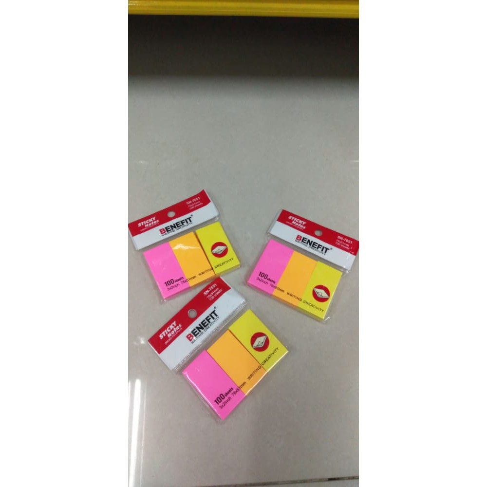 

BENEFIT POST-IT/STICKY NOTES 3W
