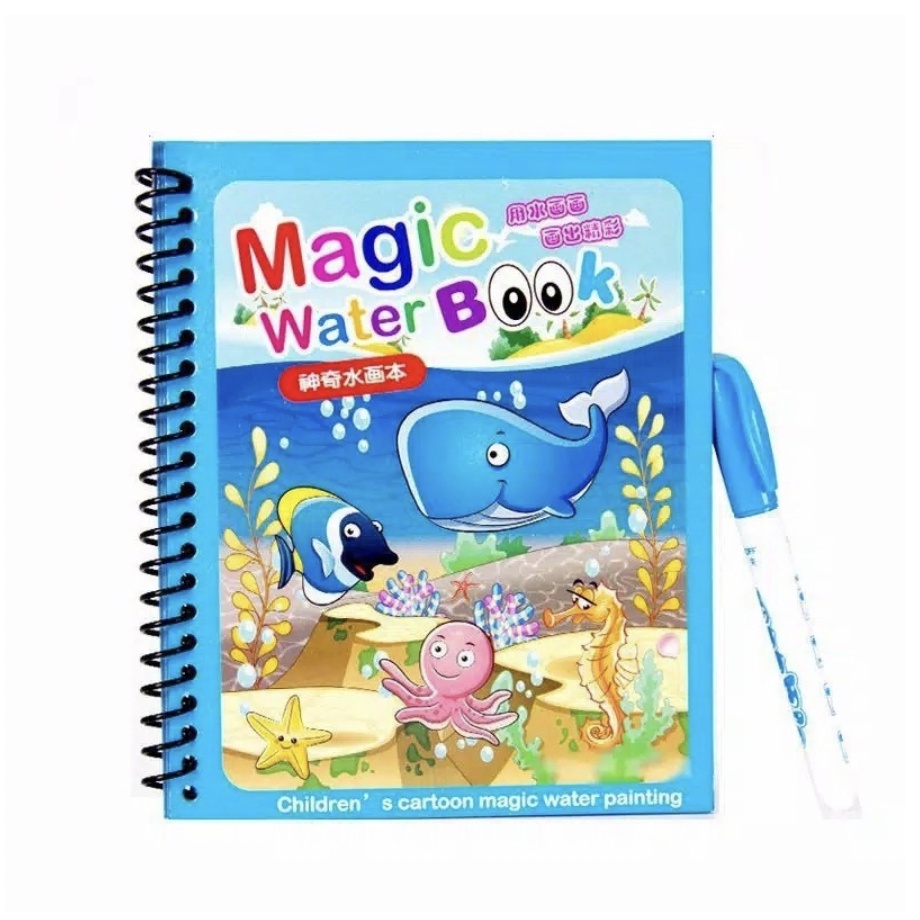 Magic Water Book / buku mewarnai / Buku mewarnai ajaib / Buku mewarnai water doodle