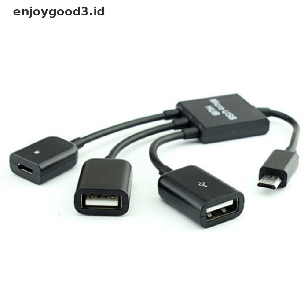 Kabel Data / Charger Otg 3 / 4 Port Micro Usb Untuk Android