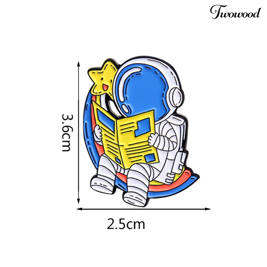 Twowood Brooch Pin Cartoon Astronaut Shape Collection Exquisite All Match Brooch Badge Clothes Decor