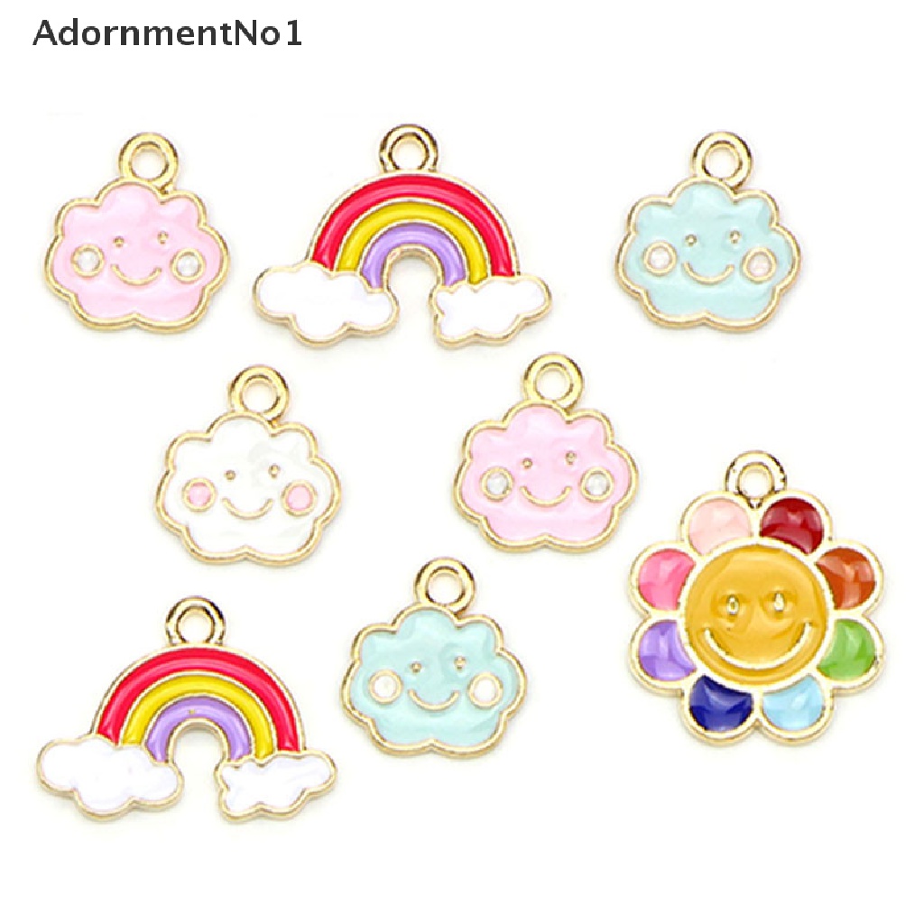 (AdornmentNo1) 27pcs / Set Liontin Bentuk Awan + Pelangi Bahan Alloy Untuk Kerajinan Tangan DIY