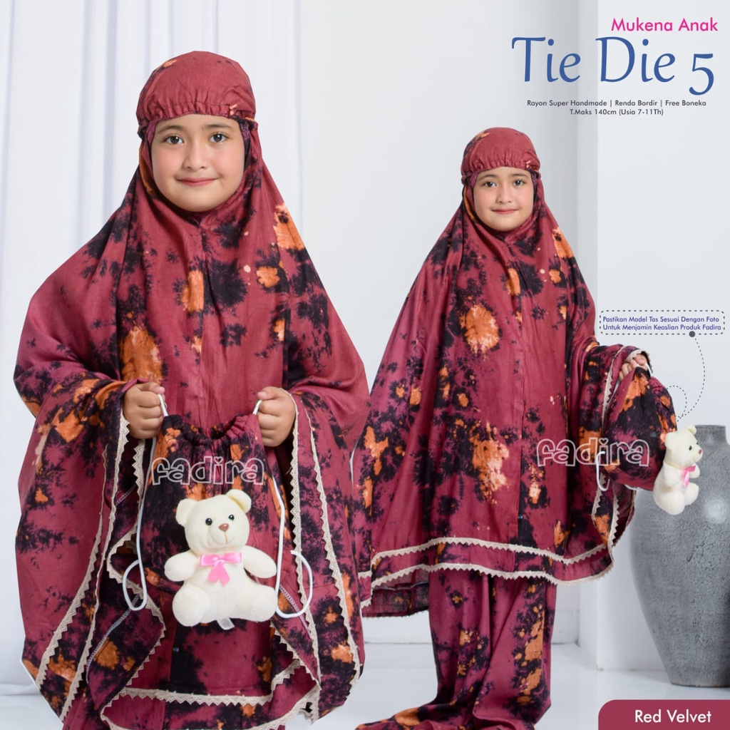 mukena tie die | mukena anak | mukena anak boneka | mukena anak tas boneka