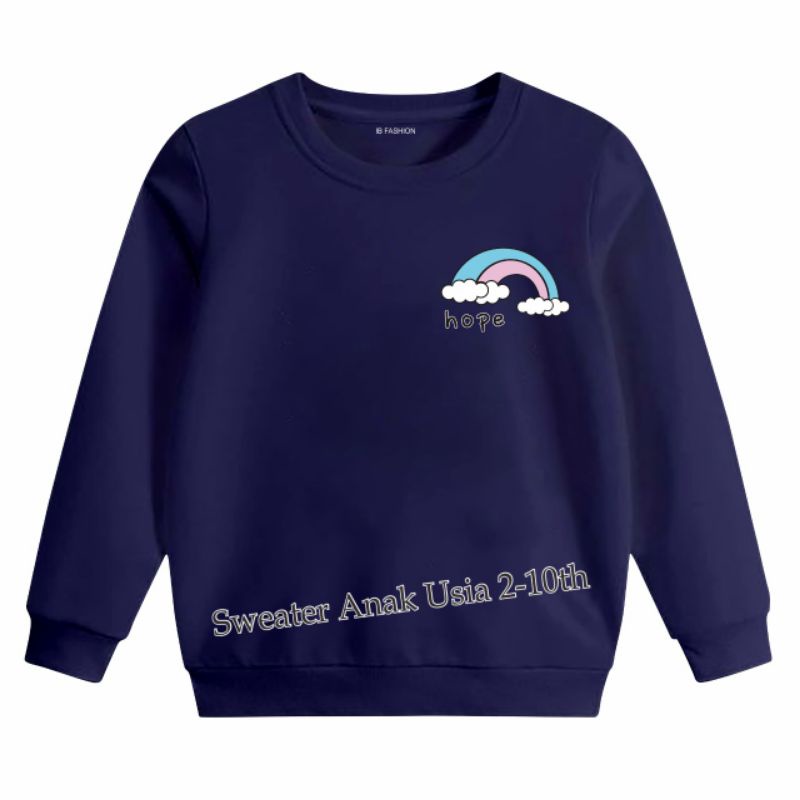 ((IB))SWEATER ANAK2 UNISEX/LOGO RAINBOW DIGITAL SABLON