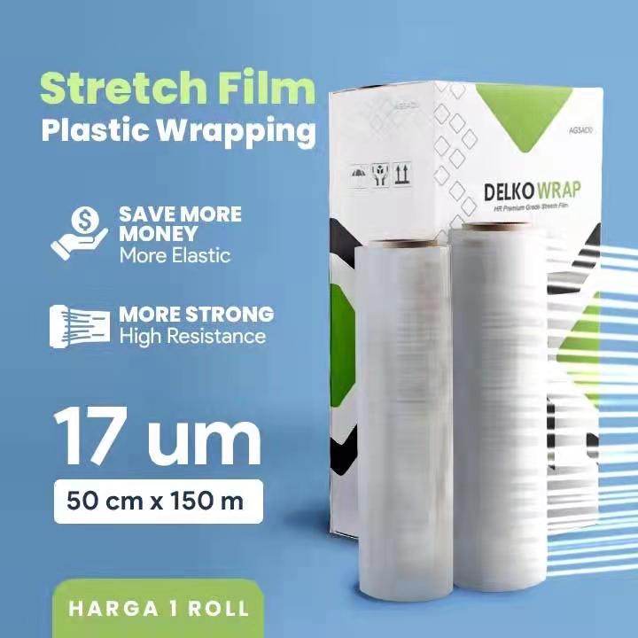 PLASTIK WRAPPING/STRETCH FILM Delkowrap 50cm x 150m OPO