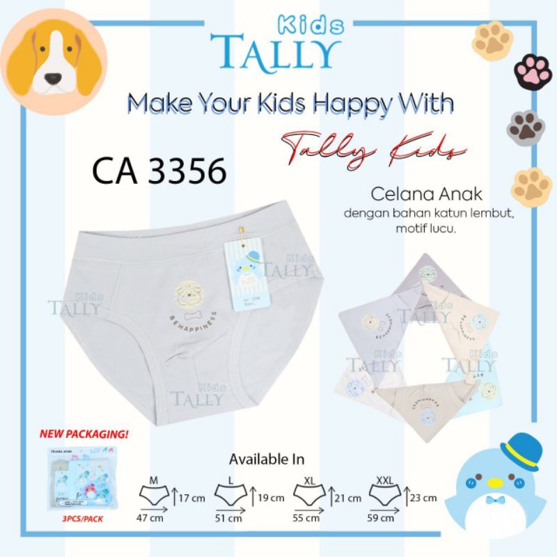 TALLY KIDS BOY 3356 | CD CELANA DALAM ANAK COWOK LAKI-LAKI SEGITIGA | BAHAN KATUN | SIZE M -XL