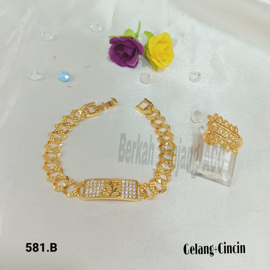 GELANG+CINCIN DAUN SUPER ELEGAN KOREA PERHIASAN ANTI KARAT DAN ANTI LUNTUR