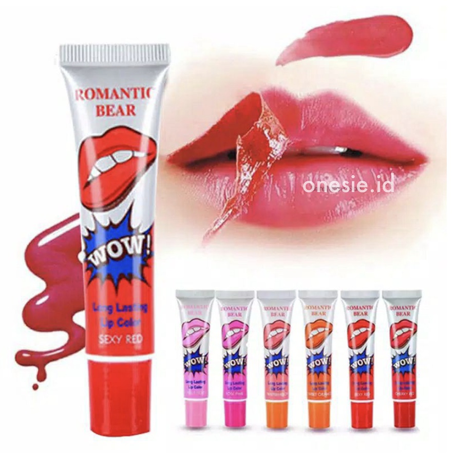 ROMANTIC BEAR Tattoo Lip Peel Off Lipstick Long Lasting Monomola Lipstik XX015