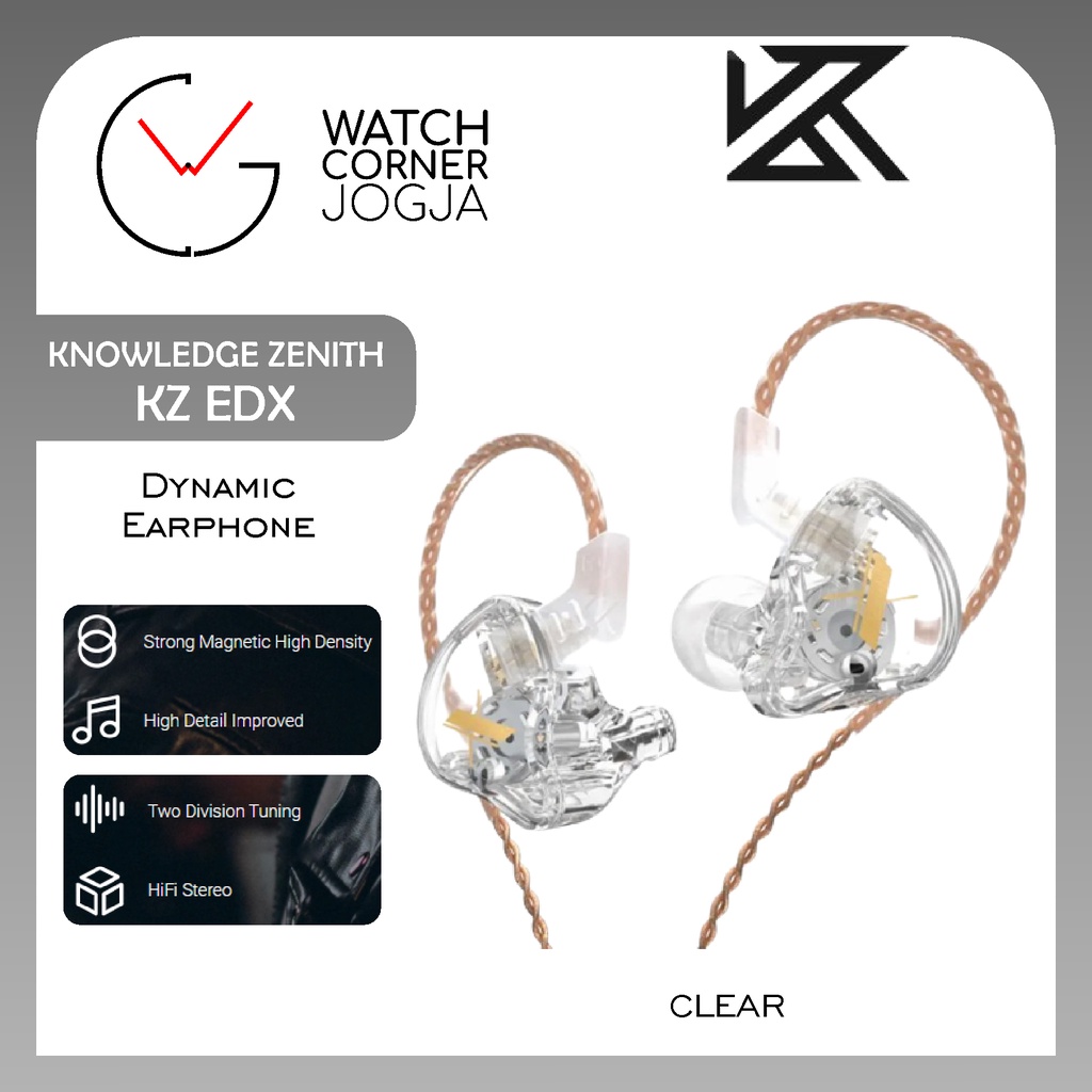 Knowledge Zenith KZ EDX with MIC Dynamic Driver Stage Monitoring Earphone ORIGINAL-Clear