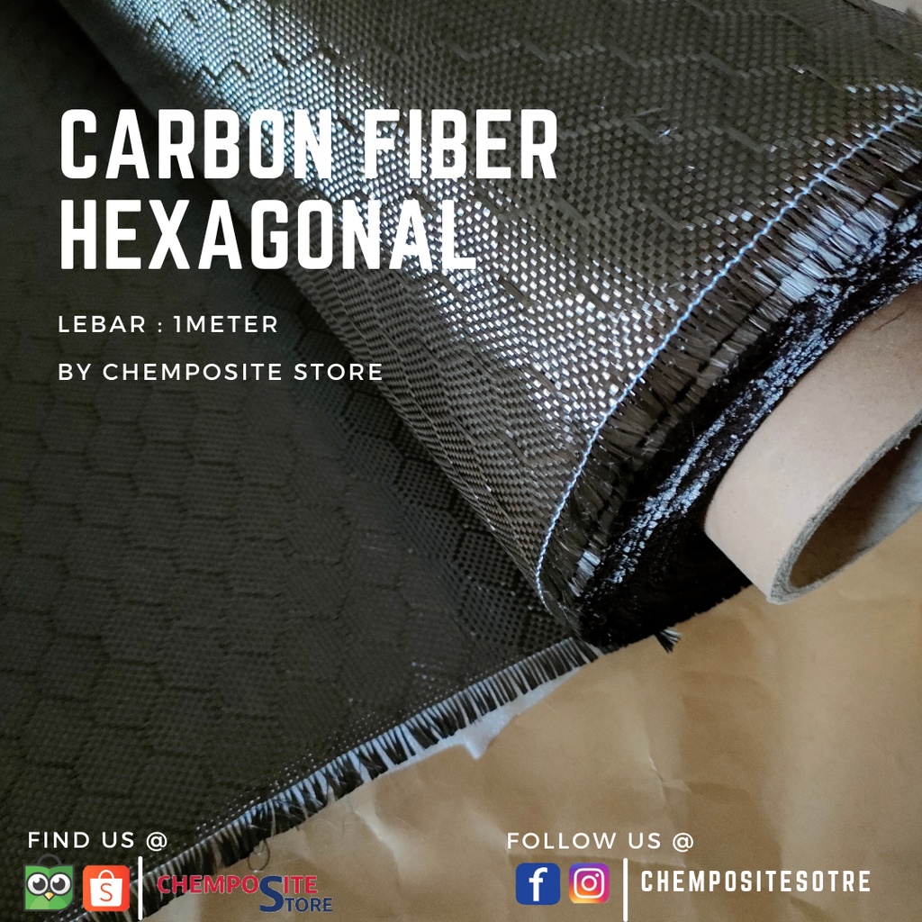 serat carbon kevlar asli - karbon fiber HEXAGONAL 3k 240gsm lebar 1m