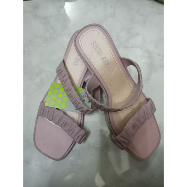 Sun-MIUMIU Sandal Jelly 2 Ban Tali  Kerut Diamond Hak 3305-LA-Salem