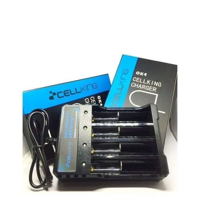 AUTHENTIC Charger CellKing CK4 Charger 4 Slot Charger Baterai