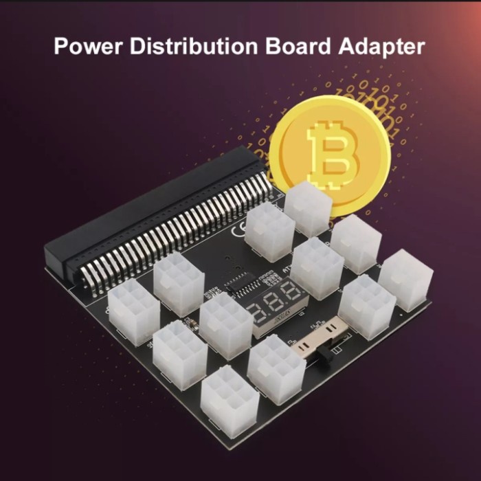 Mining 1200W breakout power supply board 12x 6pin server psu bitcoin