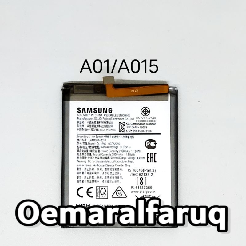 Baterai Samsung Galaxy A01 A015 A015F Model QL 1695 QL1695