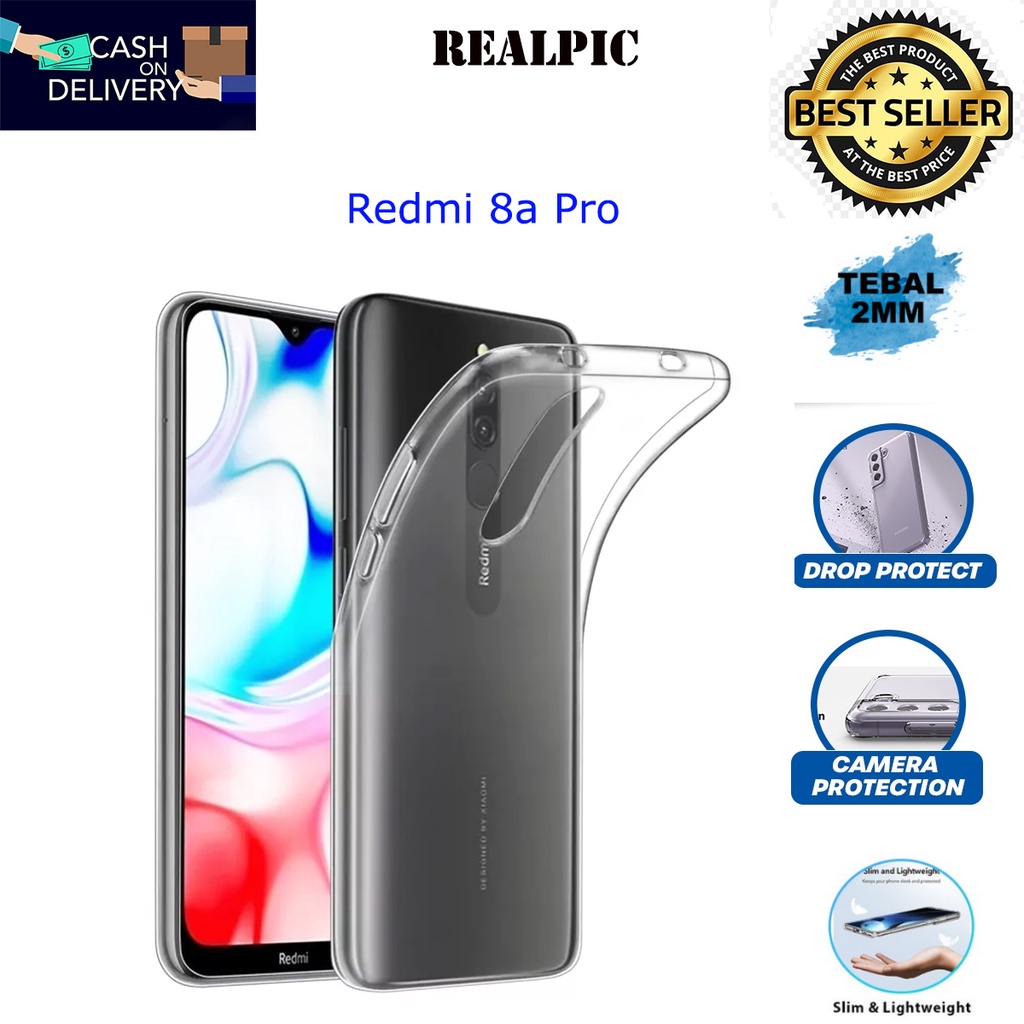 Case Xiaomi Redmi 8a Pro Casing Clear HD KETEBALAN 2MM BENING TRANSPARAN TPU Premium Softcase