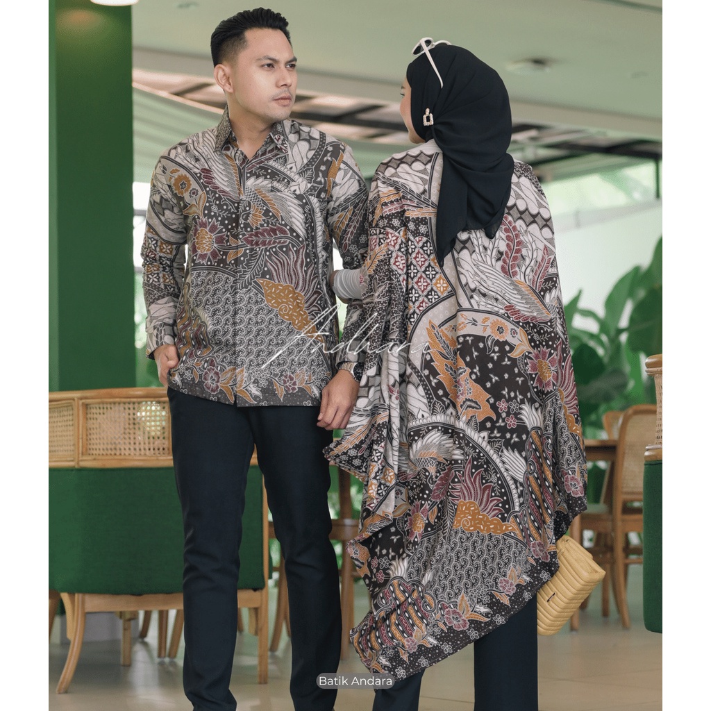 Couple Batik Outfit Kondangan Set Kaftan Paris CPL MY