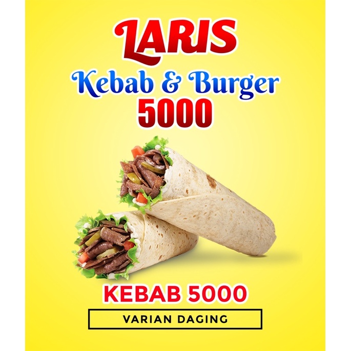 

kebab frozen dengan topping daging full mayo dan saus
