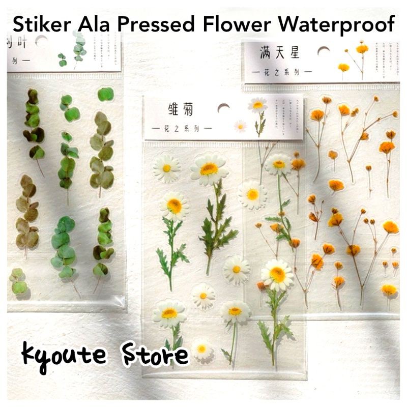 

Sticker Deco Vintage Aesthetic Pressed Flower Scrapbook Journal Bujo Planner Letter DIY Waterproof