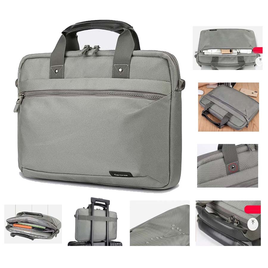 Tas Laptop Selempang Cartinoe Briefcase Grey Series 13 14 inch A2442