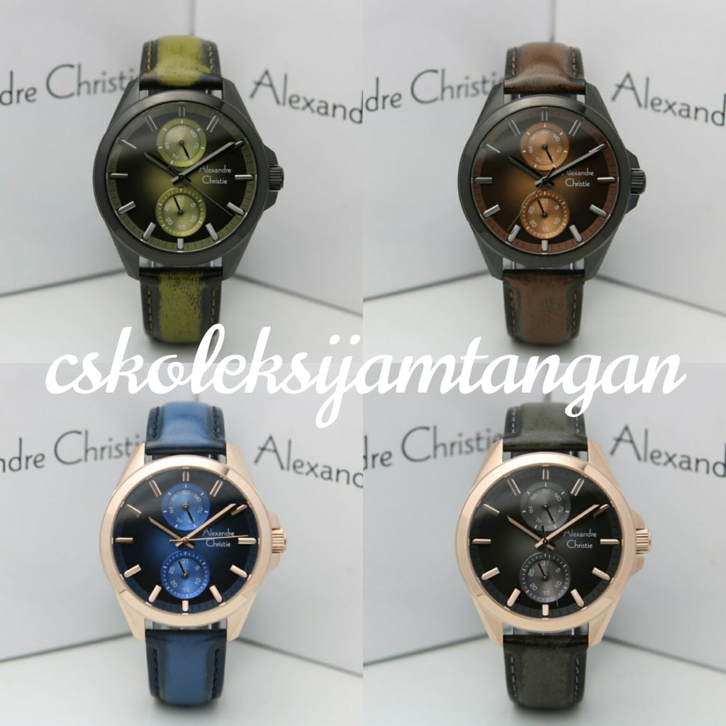 JAM TANGAN PRIA ALEXANDRE CHRISTIE AC 6573 AC6573 BLACK BROWN ORIGINAL