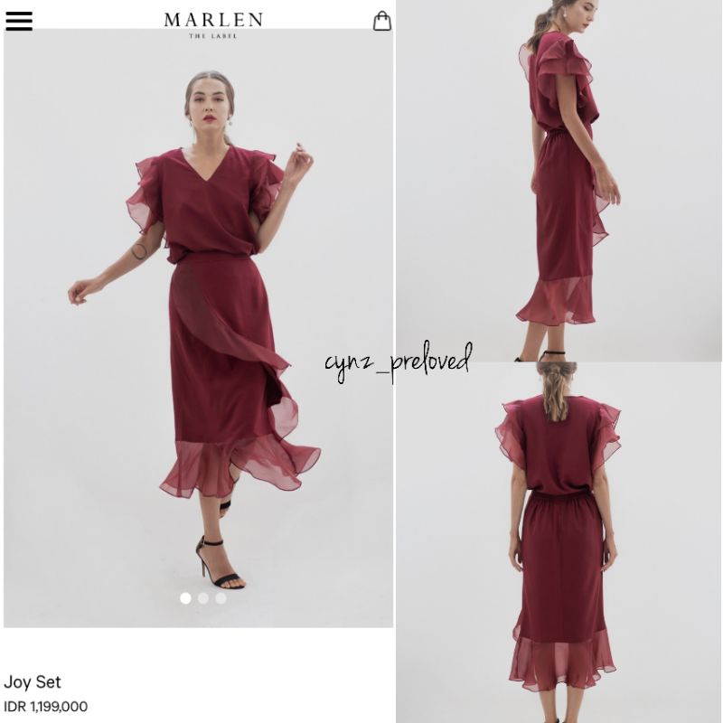 preloved marlen the label joy set on maroon