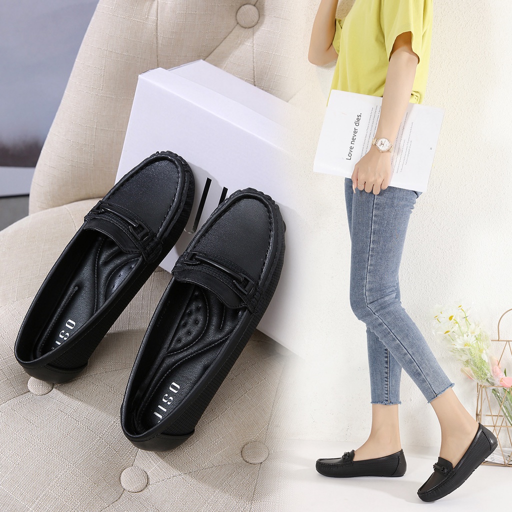 JISO RYONA LOLI-22 Sepatu Wanita Flat Shoes Kulit Import Premium Pansus Import