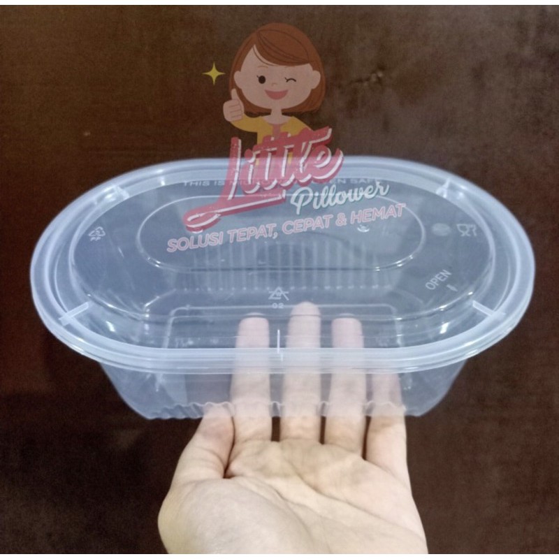 (ISI 25pcs - OVAL1000ML BENING) Thinwall OVAL 1000ml/ lunch box plastik/ kotak makan bento