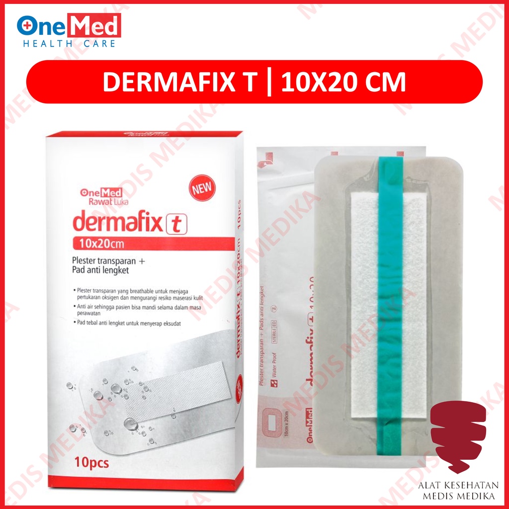 Dermafix T 10 x 20 cm Onemed Plaster Transparan 10x20cm Peralatan P3K Plester Luka  Sesar Anti Air Bening 10x20 20cm