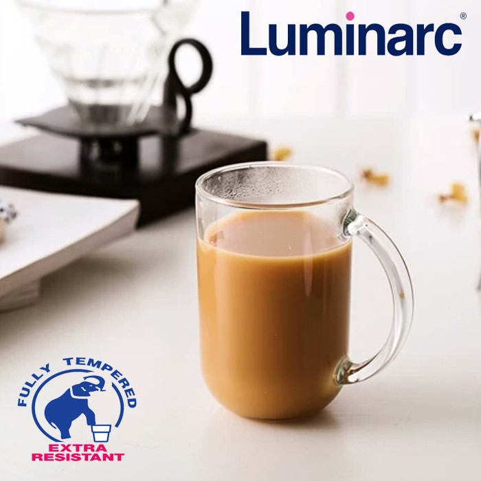 Luminarc Gelas Mug Troquet 320 ml - Gelas Susu - Gelas Kopi - Tempered Mug Glass - Gelas Cafe