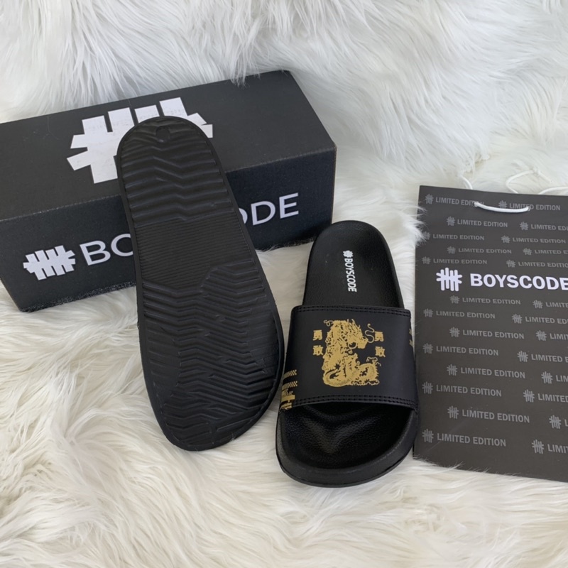 (NEW) Sendal Selop Pria BOYSCODE Series Dragon Sea Black Gold/ Sendal Flip Flop Slippers