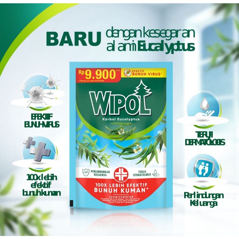 Wipol Pembersih Lantai Karbol Citrus Fresh/Eucalyptus 450ml