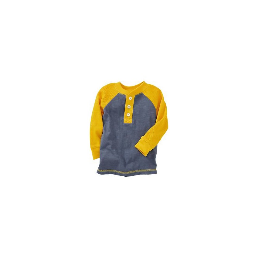 Old Navy Waffle-Trim Raglan Henley