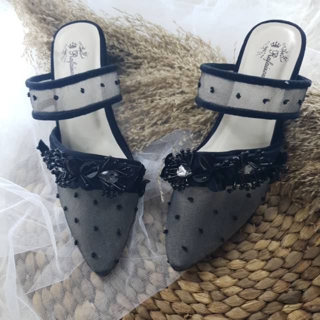 Sandal azzara black sandal wanita sandal cantik wedding