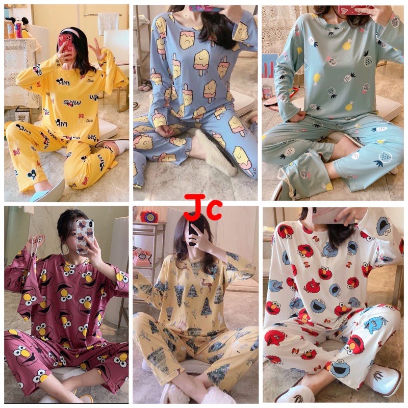 JC- Stelan Tidur Pouch Import PP / Piyama Korea Import Karakter / Piyama wanita kekinian murah