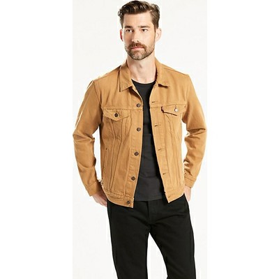 Jaket Levis Cowok Motif Polos Pria Jacket Jins Jin Jean Jeans Hx3 KK216 Levis Mocca / Coklat Muda