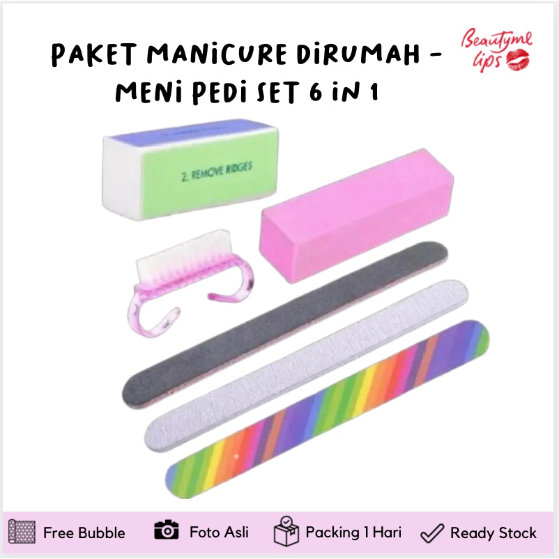 PAKET MANICURE DIRUMAH - MENI PEDI SET 6 in 1 perawatan tangan dan kuku