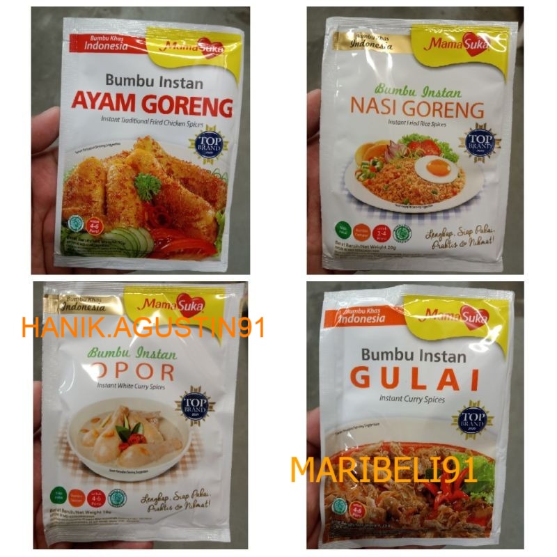 

Mama Suka Mamasuka BUMBU INSTAN SOTO AYAM / NASI GORENG / OPOR / RENDANG / GULAI - Instant Spices