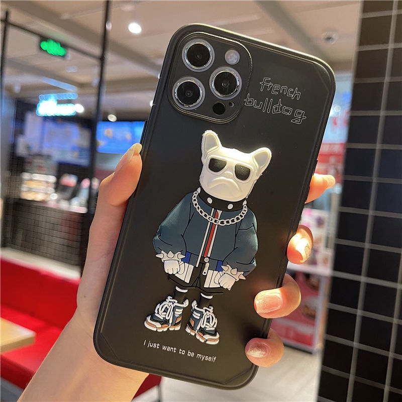 3D Cartoon dog phone case For iPhone 7 8 Plus 11 12 Pro Max iPhone XR XSMAX Shockproof Silicone cover by6dyy