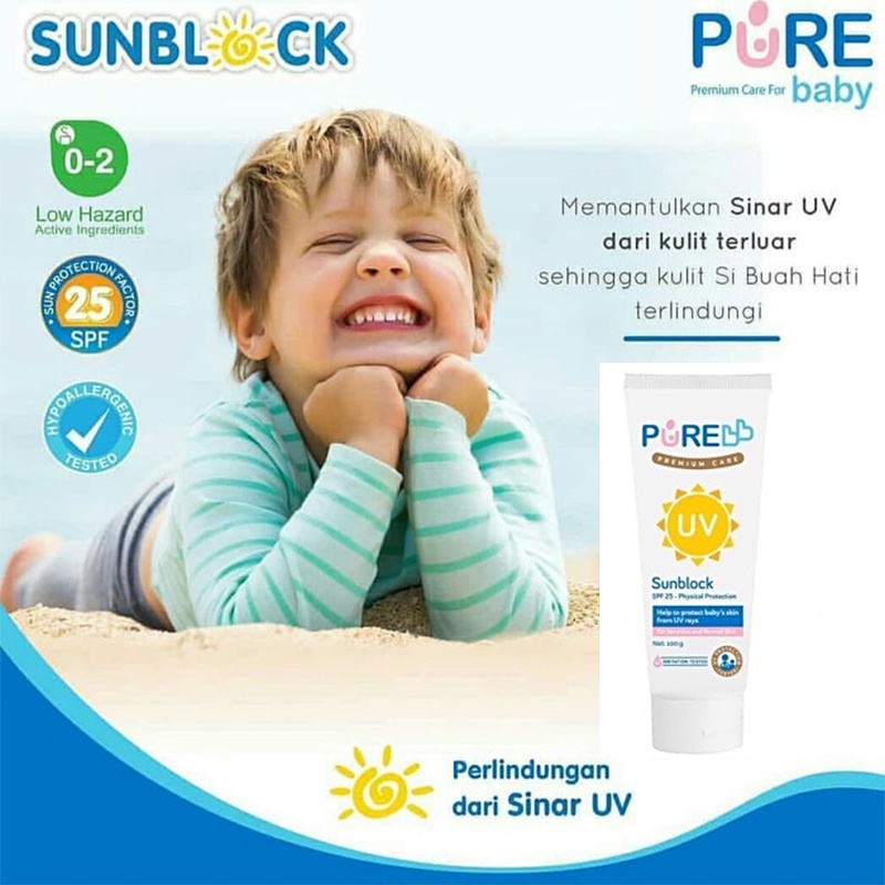 Pure Baby Sunblock 100gr Krim Bayi Perlindungan Matahari