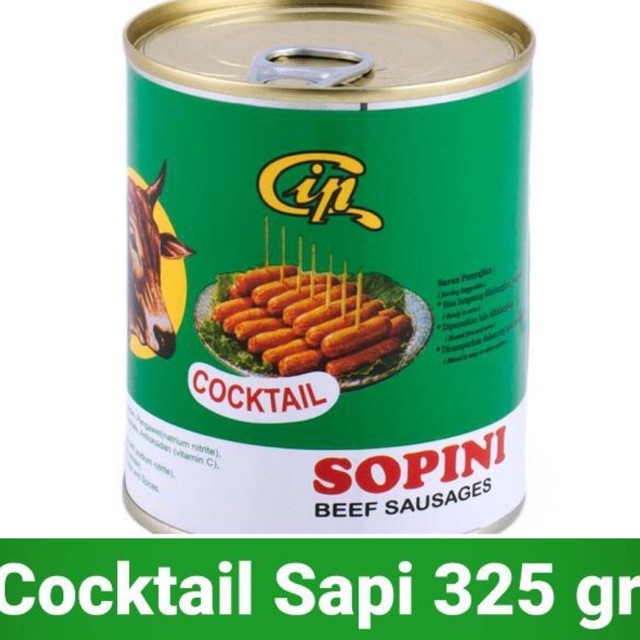 Sopini sosis sapi 325 gR kaleng beef sausages can murah makanan daging