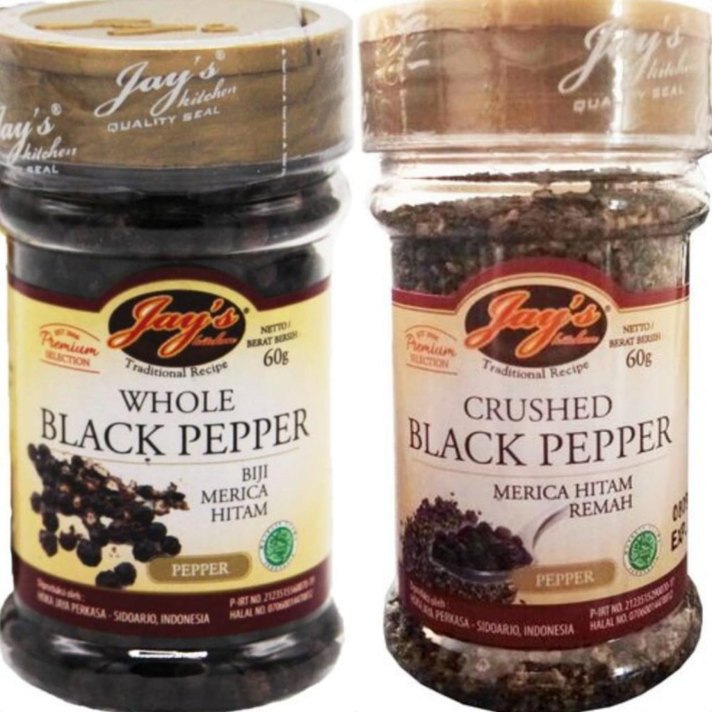 

Jay's Whole Blackpepper / Crushed Blackpepper 60Gr