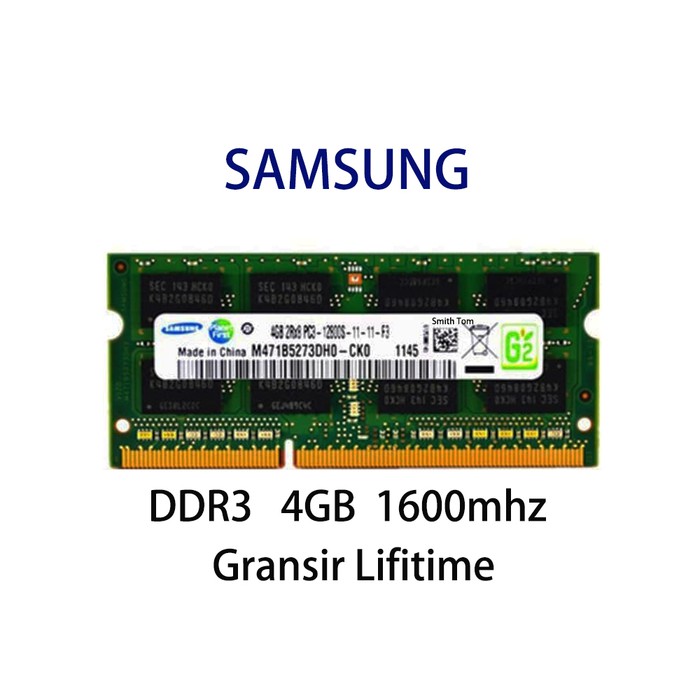 Memory Memori Ram laptop samsung SODIMM 4GB DDR3 DDR3-1600 4G sodim