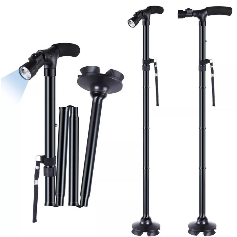 New Tongkat Jalan Orang tua /Alat Bantu Jalan Orang Tua /Tongkat Jalan Lipat Lampu LED Trusty Cane