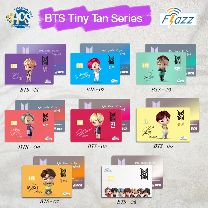 Emoney, Flazz Gen 2, Brizzi, TapCash, Kartu Custom E-Card Print UV BTS KPOP MURAH UNIK LUCU KEREN VIRAL